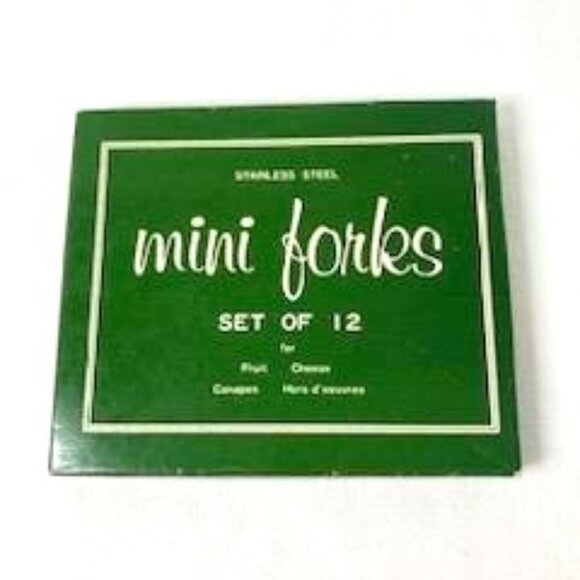 Vtg Unique & Sundry Creations 12 Mini Forks Japan Stainless Steel Charcuterie - Picture 5 of 6